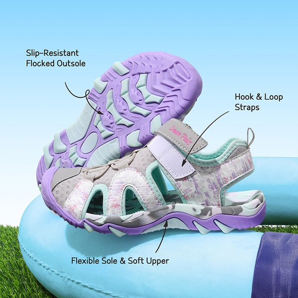 Summer Outdoor Athletic Sport Sandals - LIGHT GREY PURPLE - 4